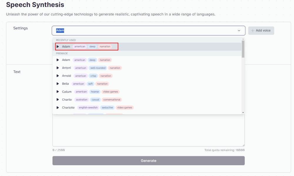 elevenlabs adam glas za tiktok dropshipping